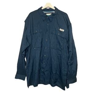 Magellan Vented Fishing Shirt Heathered Blue Relaxed Fit Long Sleeve Mens 3XL